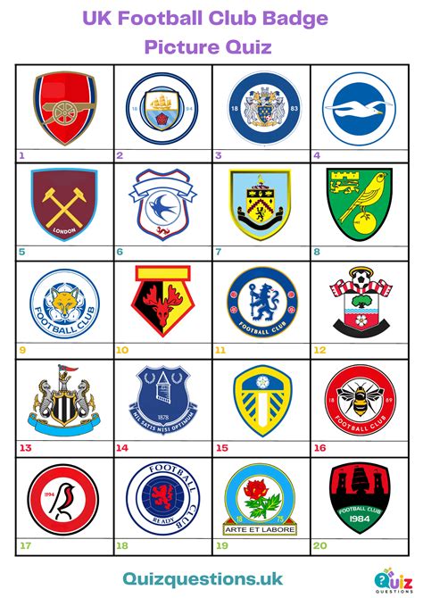 football club badges quiz pdf